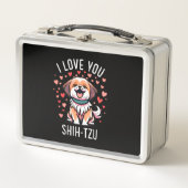 Metal Lunch Box - mit Zeichnend Liebe Shih-Tzu (Vorderseite)