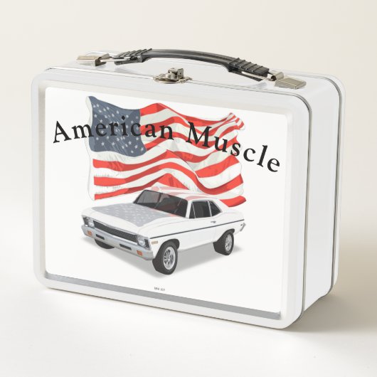 Metal Lunchbox American Muscle White Nova (Vorderseite)
