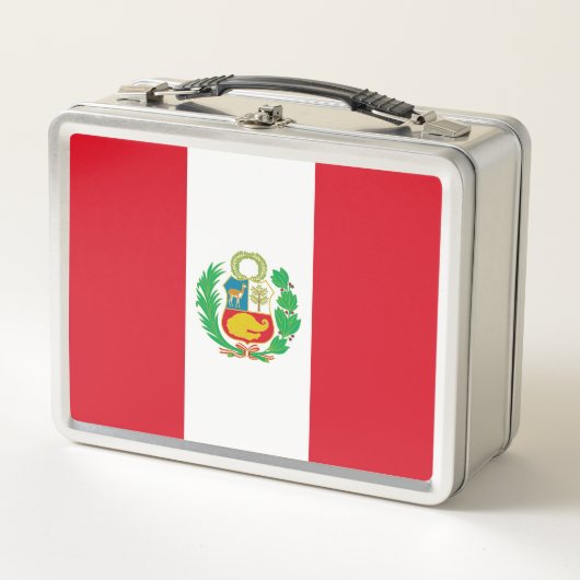 Metal-Lunchbox mit Peru-Flagge Metall Lunch Box (Vorderseite)