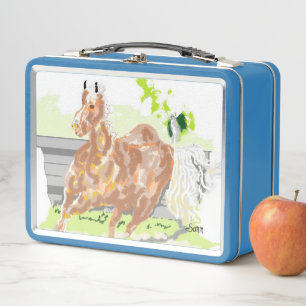 Metal Lunchbox : Pferd auf dem Laufenden
