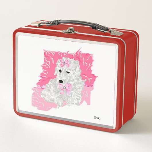 Metal Lunchbox: Poodle Metall Brotdose (Vorderseite)