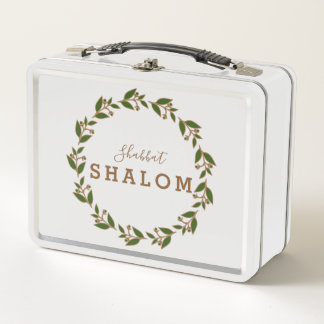Metal Lunchbox Shabbat Shalom Green Broath