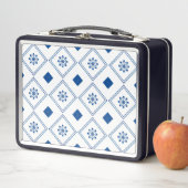 Metal lunchbox with a navy blue frame  (Beispiel)