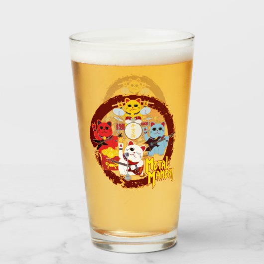 Metal Maneki Glas (Rückseite (gefüllt))