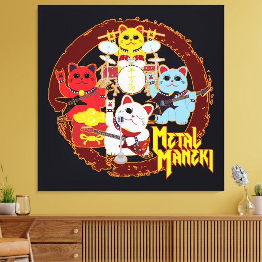 Metal Maneki Leinwanddruck (Insitu (Wohnzimmer))