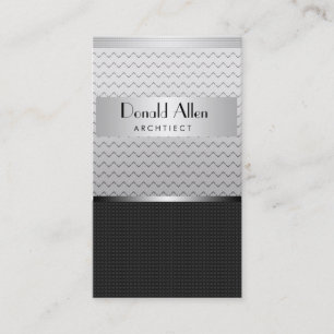 Metal Modern Eleganter Black Architect Visitenkarte