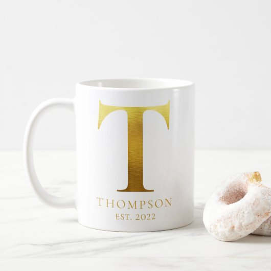 Metal-Monogram T Kaffeetasse (Mit Donut)