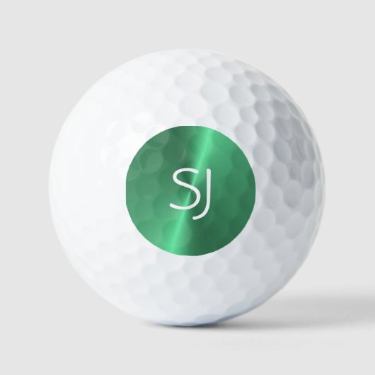 Metal-Monogramm-Grün glänzend Golfball (Vorderseite)