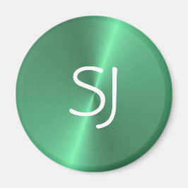 Metal-Monogramm-Grün glänzend Magnet