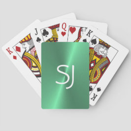 Metal-Monogramm-Grün glänzend Spielkarten