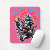 Metal Moo-d – Rockin' Cow with a Guitar Mousepad (Mit Mouse)