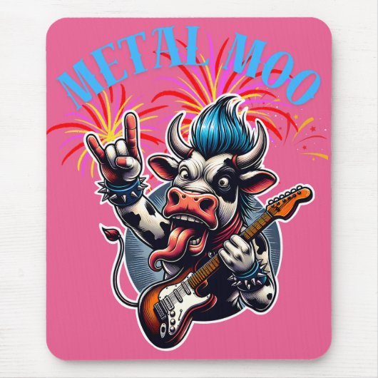 Metal Moo-d – Rockin' Cow with a Guitar Mousepad (Vorne)