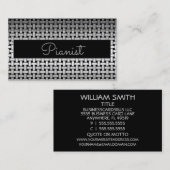 Metal Pianist Business Card Visitenkarte (Vorne/Hinten)