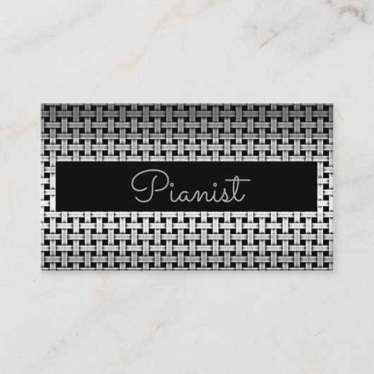 Metal Pianist Business Card Visitenkarte (Vorderseite)