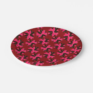 Metal Poinsettia Blume-15-PINK-RED-PAPIERPLATE Pappteller