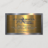 Metal-Real-Anwesen-Logo | Metallisches Gold Silver Visitenkarte (Rückseite)