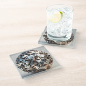 metal reflections design ball glasuntersetzer (Schrägansicht)