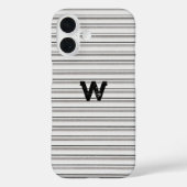 Metal Ridge-Effekt Mit Monogramm grau Case-Mate iPhone Hülle (Rückseite)