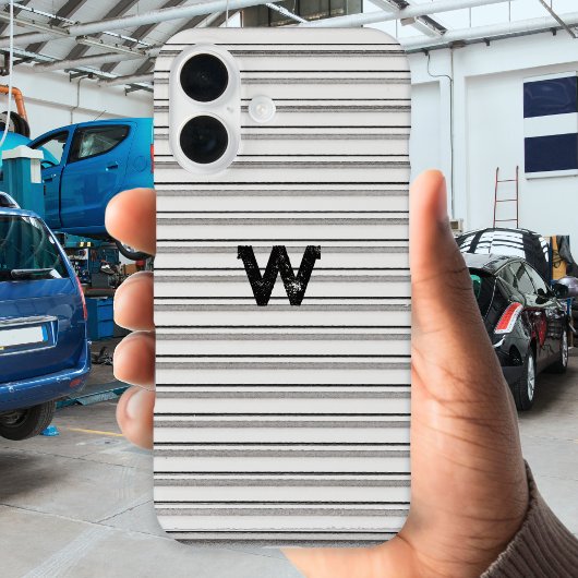 Metal Ridge-Effekt Mit Monogramm grau Case-Mate iPhone Hülle