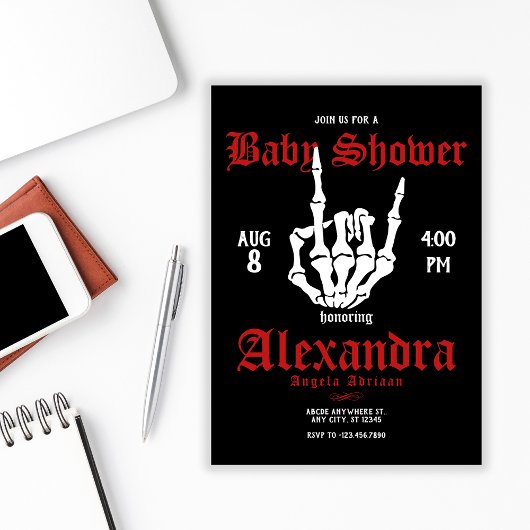 Metal Rock Baby Dusche Einladung