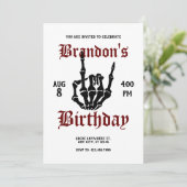Metal Rock Birthday Einladung (Stehend Vorderseite)