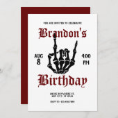 Metal Rock Birthday Einladung (Vorne/Hinten)