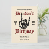 Metal Rock Birthday Einladung (Stehend Vorderseite)
