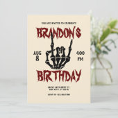 Metal Rock Birthday Einladung (Stehend Vorderseite)