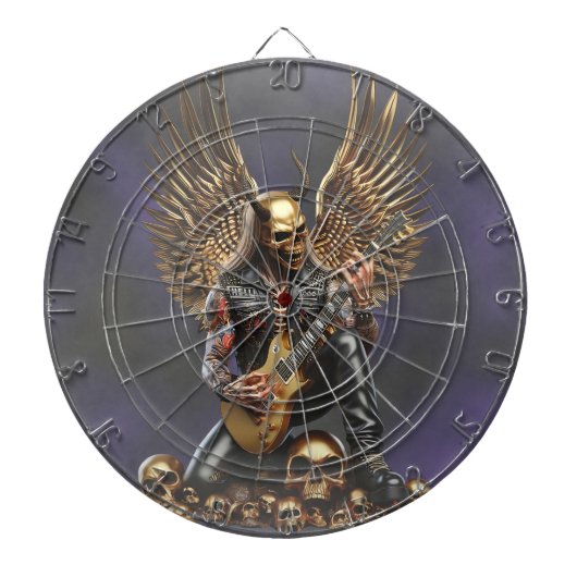 Metal- Rockgitarrist Hell 666 Dartboard Dartscheibe (vorne)