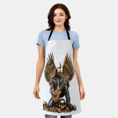 Metal Rockgitarrist Totenkopf Skelettfinger Schürze (Getragen)