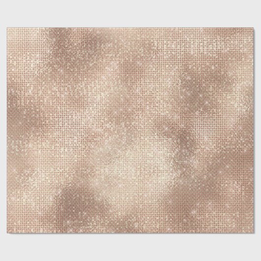 Metal Rose Blush Skinny Spark Champaigne Sepia VIP Geschenkpapier (Flach)