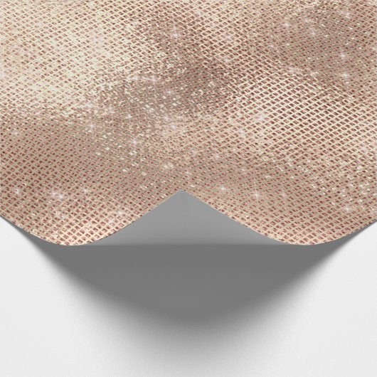 Metal Rose Blush Skinny Spark Champaigne Sepia VIP Geschenkpapier (Ecke)