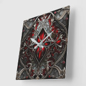 Metal Ruby Art Quadratische Wanduhr (Winkel)