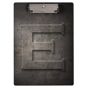 Metal Rustic E Monogram Clipboard Klemmbrett