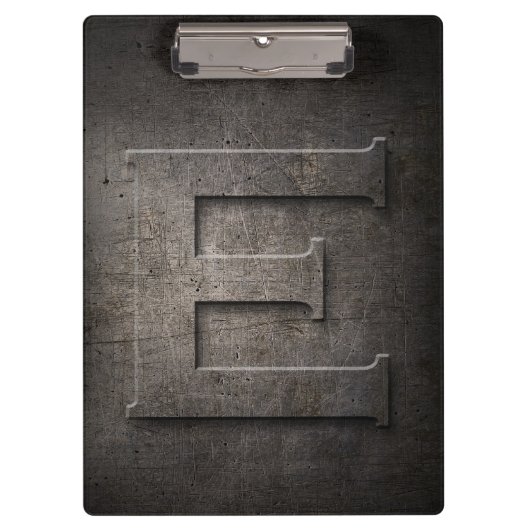 Metal Rustic E Monogram Clipboard Klemmbrett (Vorderseite)