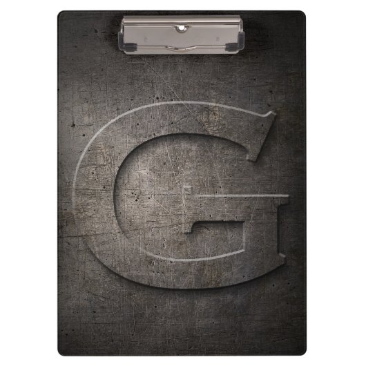 Metal Rustic G Monogram Clipboard Klemmbrett (Vorderseite)