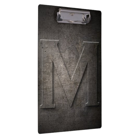 Metal Rustic M Monogram Clipboard Klemmbrett (Rechts)
