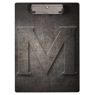 Metal Rustic M Monogram Clipboard Klemmbrett