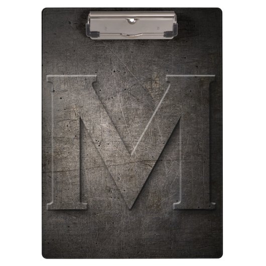 Metal Rustic M Monogram Clipboard Klemmbrett (Vorderseite)
