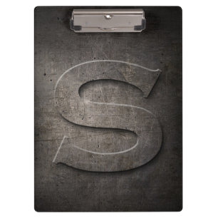 Metal Rustic S Monogram Clipboard Klemmbrett