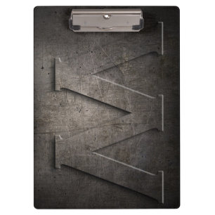 Metal Rustic W Monogram Clipboard Klemmbrett