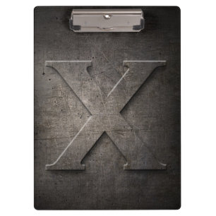 Metal Rustic X Monogram Clipboard Klemmbrett