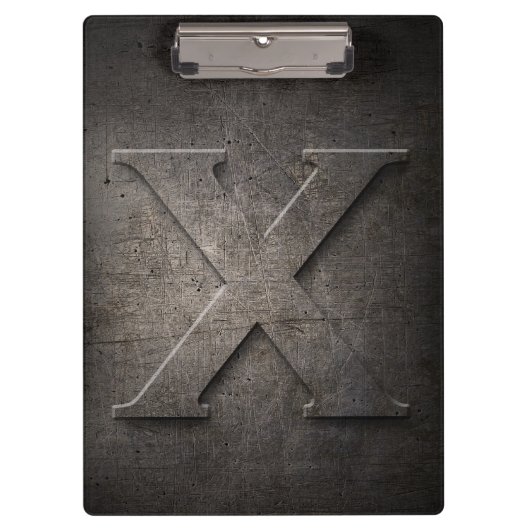 Metal Rustic X Monogram Clipboard Klemmbrett (Vorderseite)