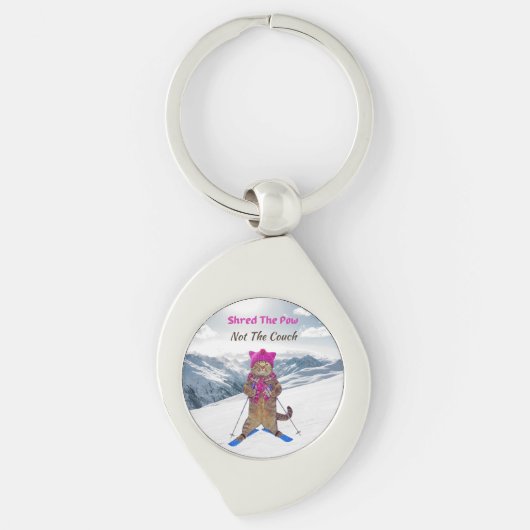 Metal-Schlüsselanhänger, Schredderei der Pow-Ski-K Schlüsselanhänger (Vorderseite)