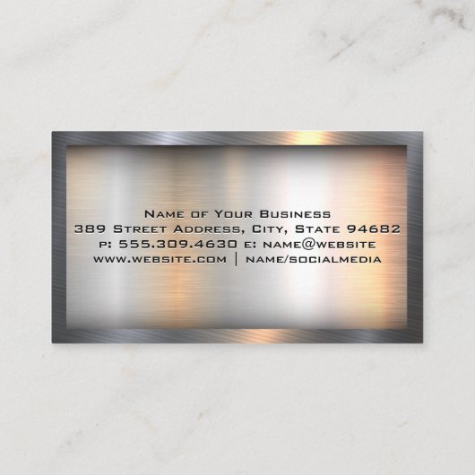 Metal-Semi-Truck-Logo | industriell Visitenkarte (Rückseite)