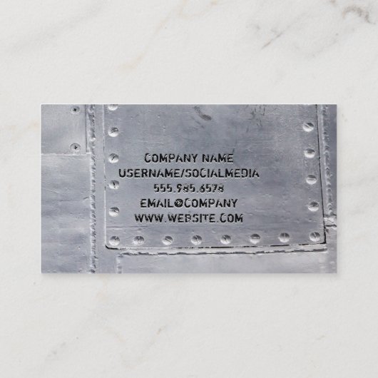 Metal Sheets Riveted Visitenkarte (Rückseite)