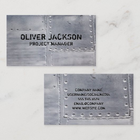 Metal Sheets Riveted Visitenkarte (Vorne/Hinten)