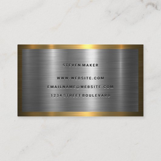 Metal Shine | Gold Silver Visitenkarte (Rückseite)
