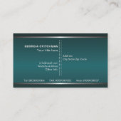 Metal silber grau, dunkelaquamarin, auffällig, mon visitenkarte (Rückseite)