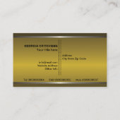 Metal silber grau, goldfarbenes Monogramm Visitenkarte (Rückseite)